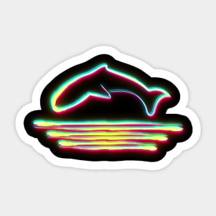 Neon Dolphin Sticker